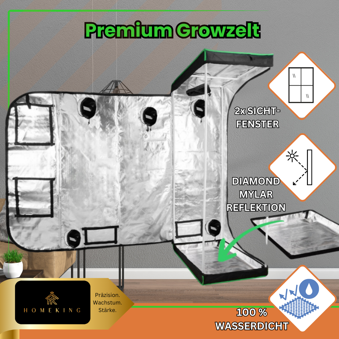 HOMEKING Grow Tent 60x60x180 – Perfect for Beginners & Pros | Cultivation Tent for Hydroponics | Stable, Lightproof & Easy to Maintain | Indoor Greenhouse Hydroponic System | Black