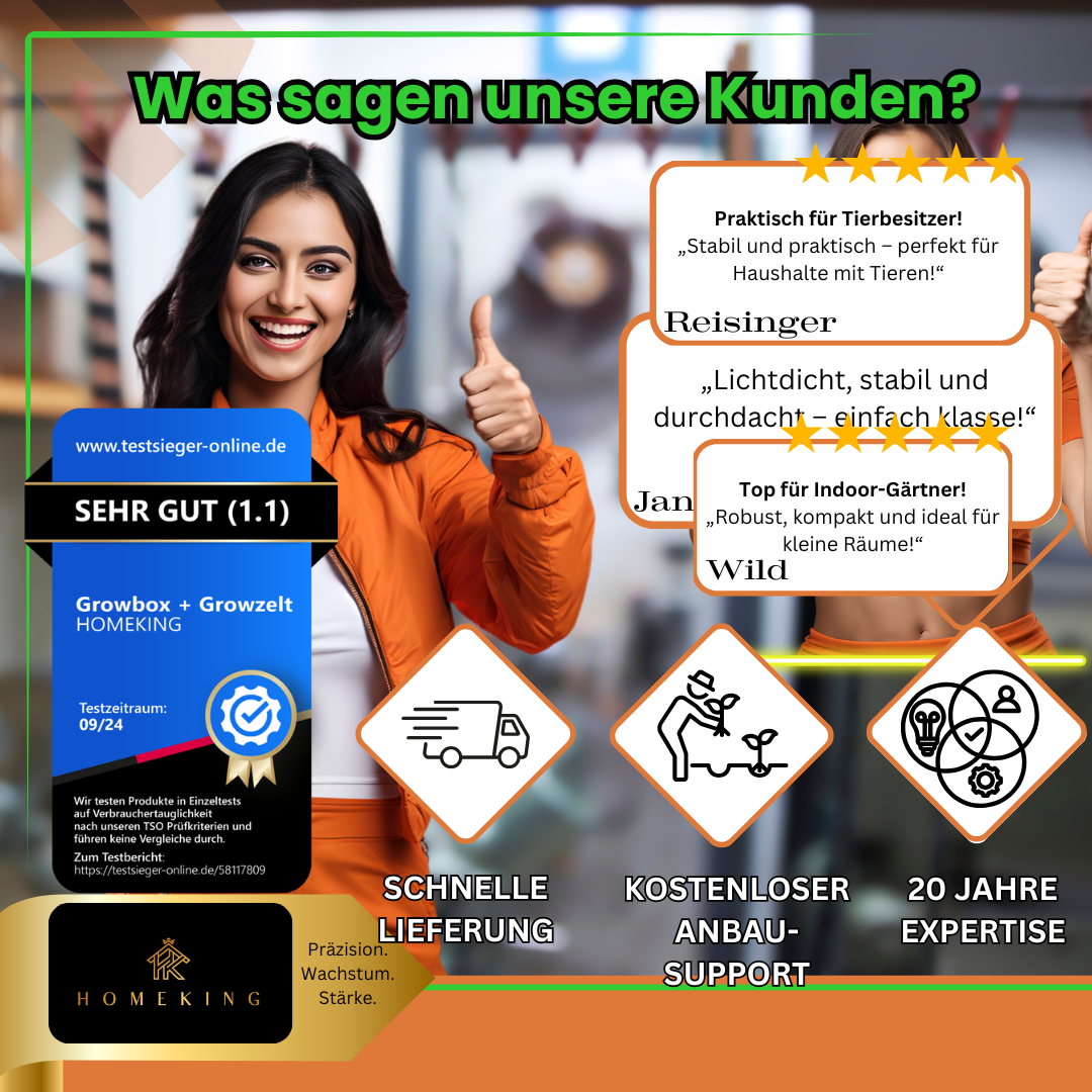 HOMEKING Grow Tent 60x60x180 – Perfect for Beginners & Pros | Cultivation Tent for Hydroponics | Stable, Lightproof & Easy to Maintain | Indoor Greenhouse Hydroponic System | Black